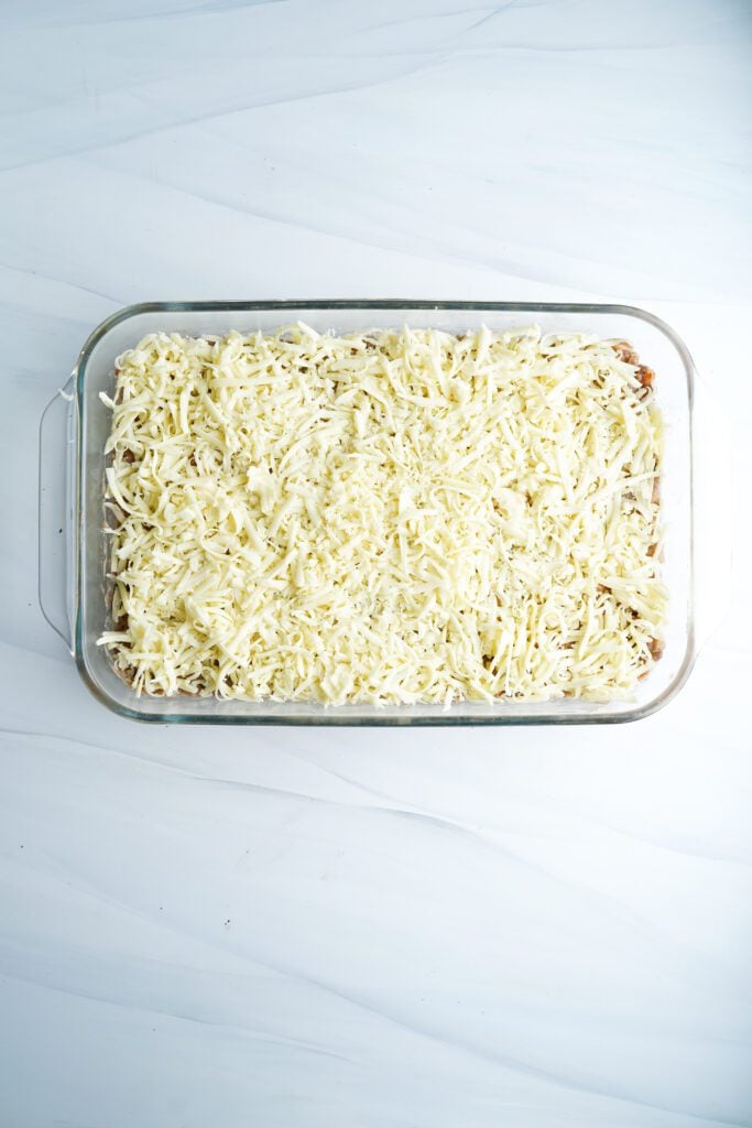 Lasagna de calabaza espagueti con queso mozzarella rallado | saborinspirado.com