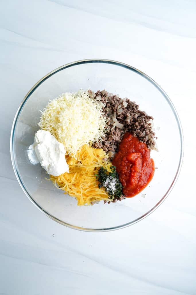 Ingredientes de la lasagna de calabaza espagueti | saborinspirado.com