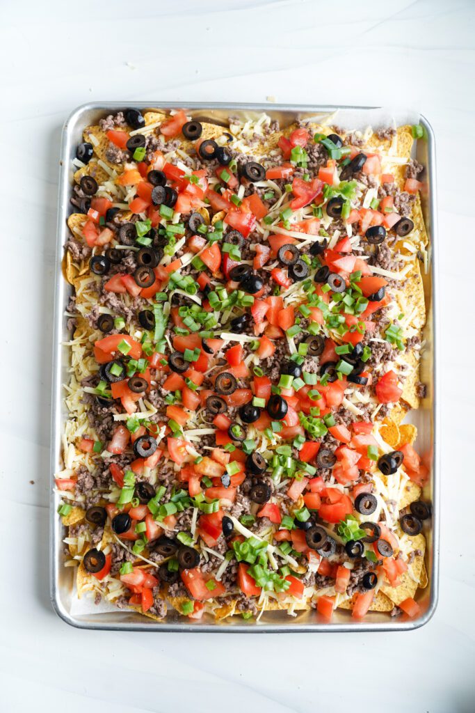 Fáciles nachos de bandeja - Vegetales | saborinspirado.com