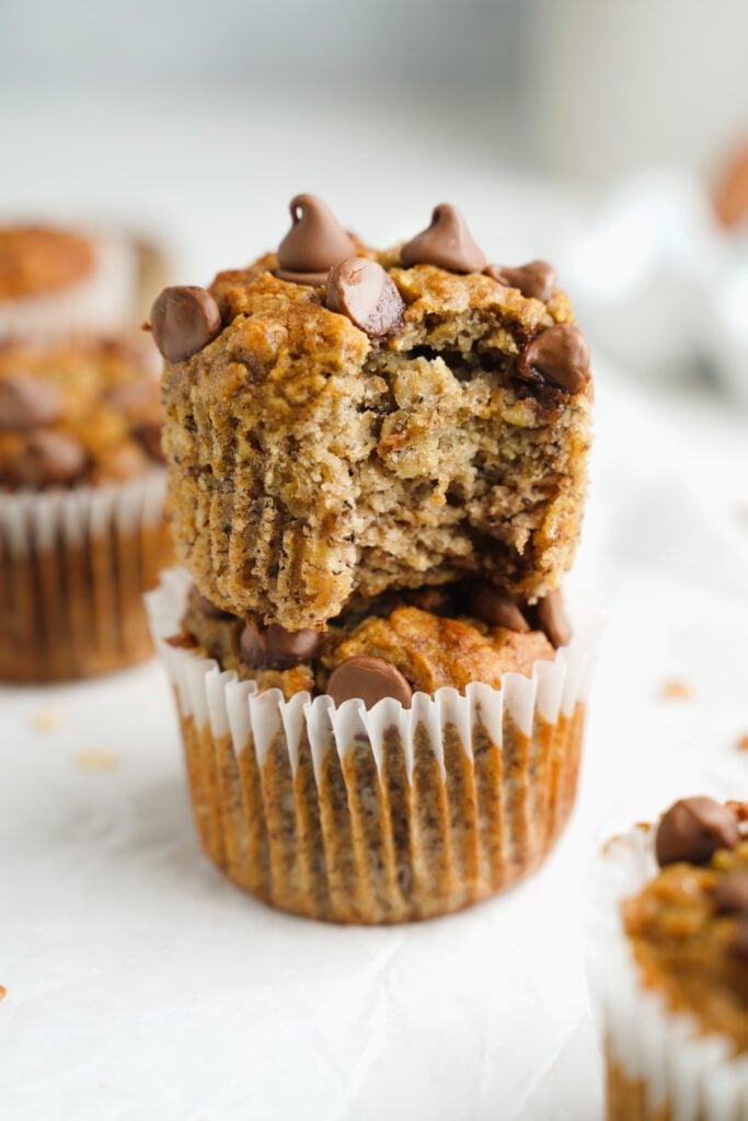 muffins de plátano con chispas de chocolate | saborinspirado.com