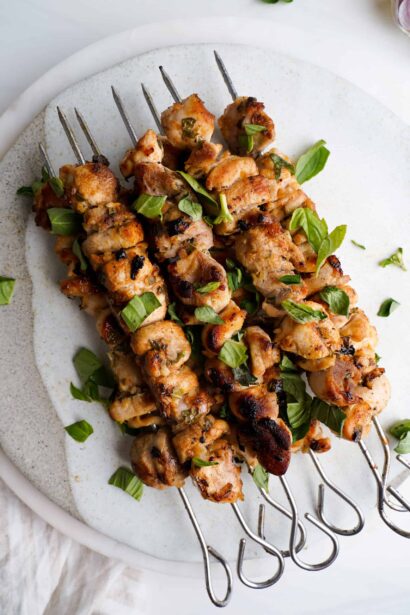 Brochetas de Pollo Griego Jugosas
